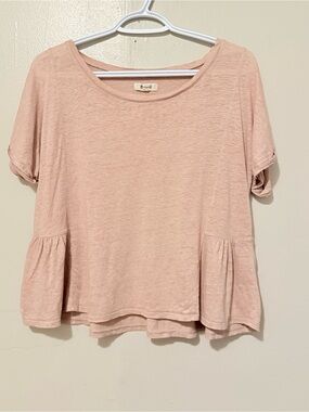 Madewell Blush Pink Short Sleeve Peplum Tee